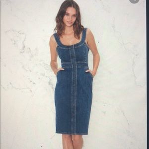 &Other Stories jean fitted denim midi blue dress 4